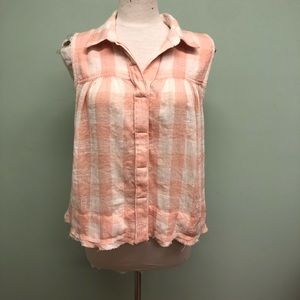 Free People | Women's Hey There Sunrise Woven Top | Pink & White | Various Sizes